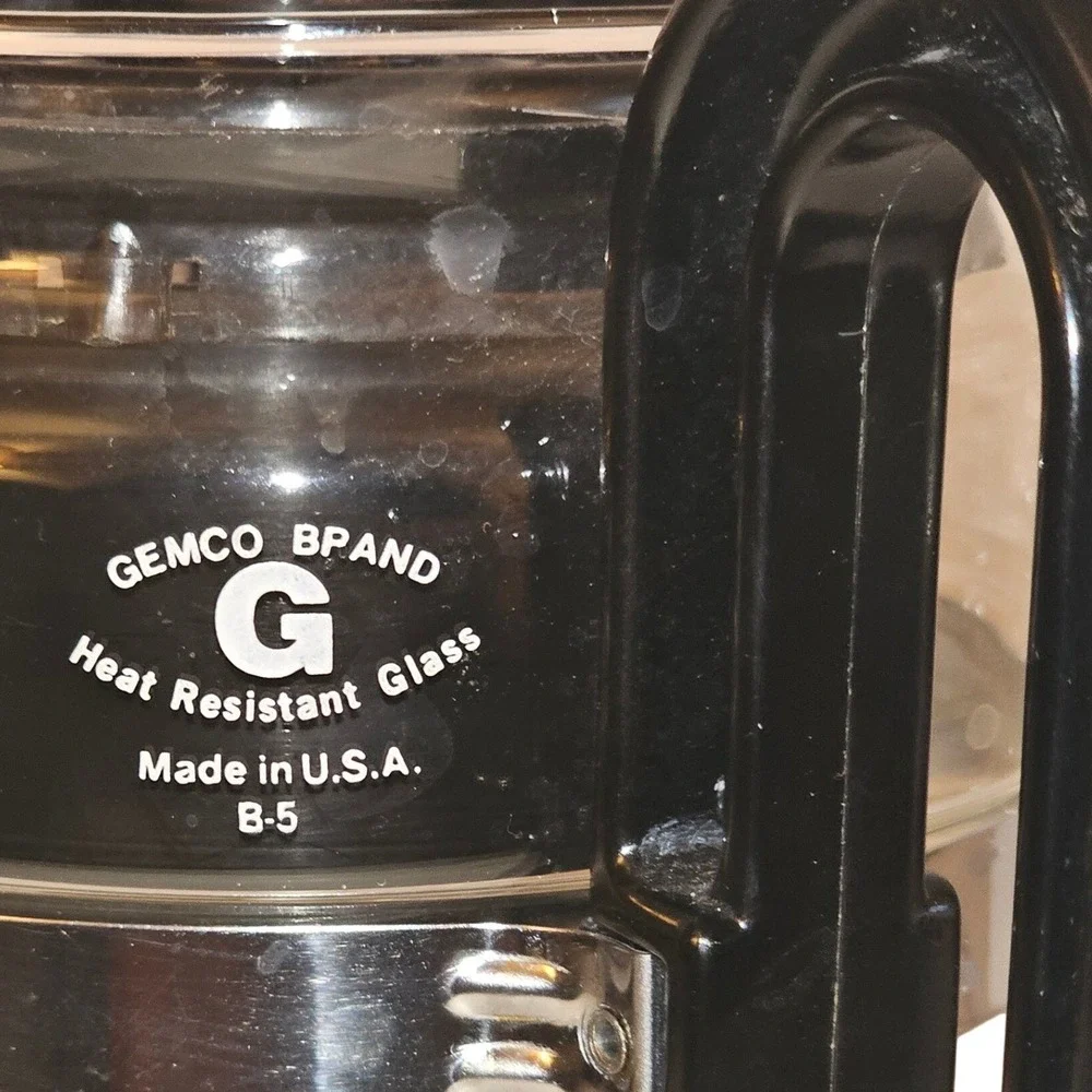 MCM Gemco Vintage Glass Stovetop Percolator Coffee Maker B-5 USA Clear Analog